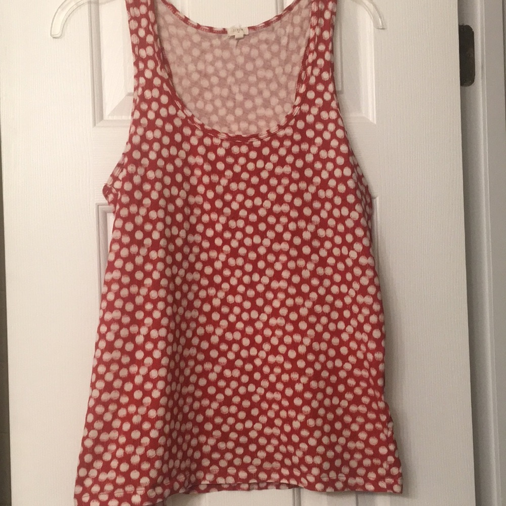 J Crew Factory red & white spotted racerback tank